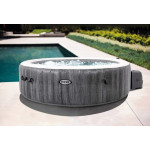 Intex Greywood Deluxe Bubble Massage Πισίνα PVC Φουσκωτή Υδρομασάζ 196x196x71εκ. (4 ατόμων)